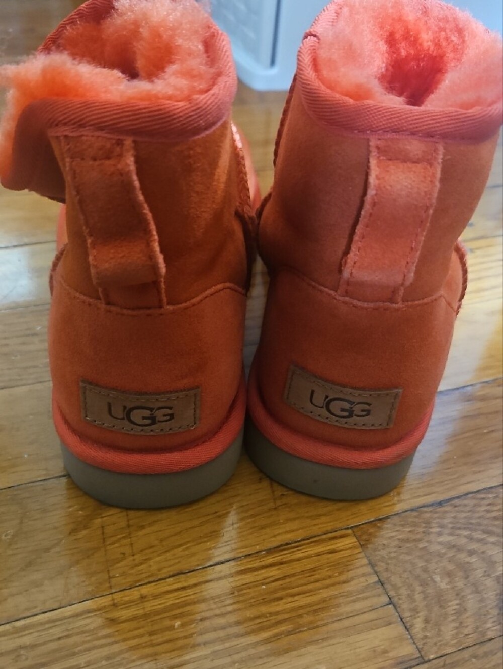 UGG Plush Lined Orange Suede Women's Boots